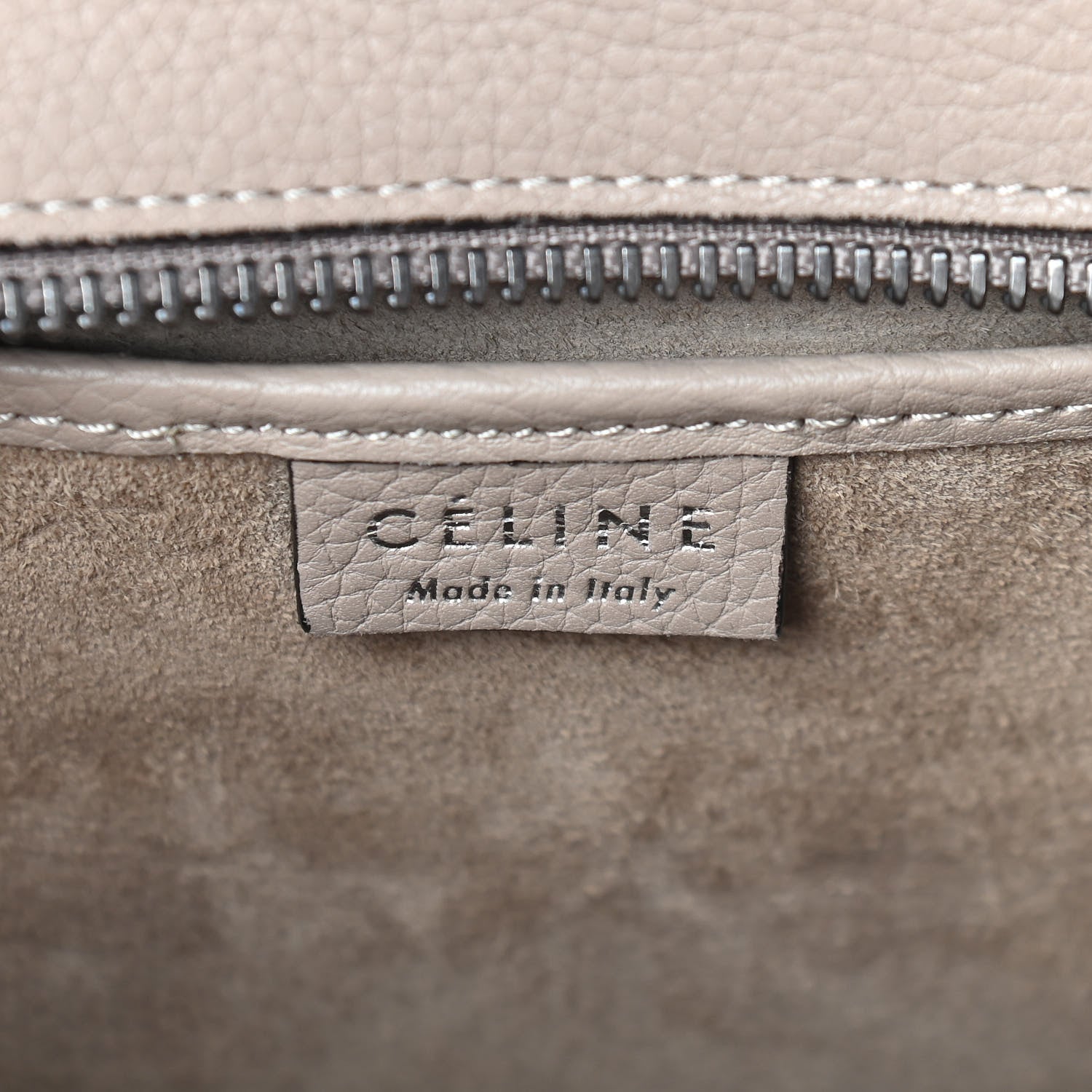 Celine Drummed Calfskin Nano Luggage Dune 5 of 8