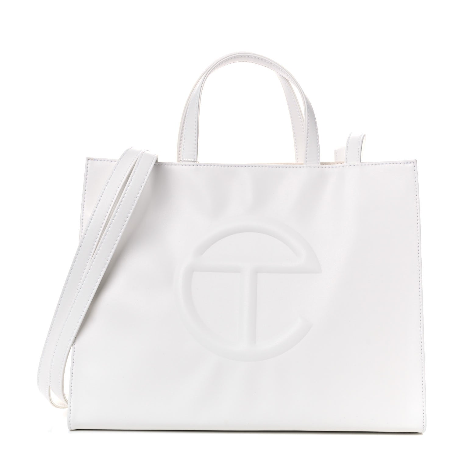 Telfar Vegan Leather Medium Shopping Bag White 1 of 9