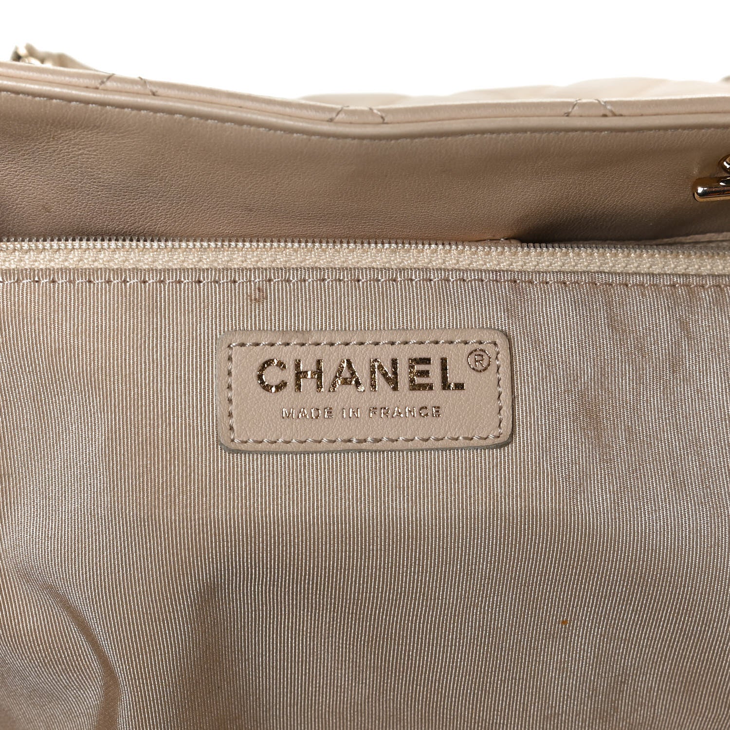 Chanel Calfskin Quilted Large CC Shopping Tote Beige 6 of 10