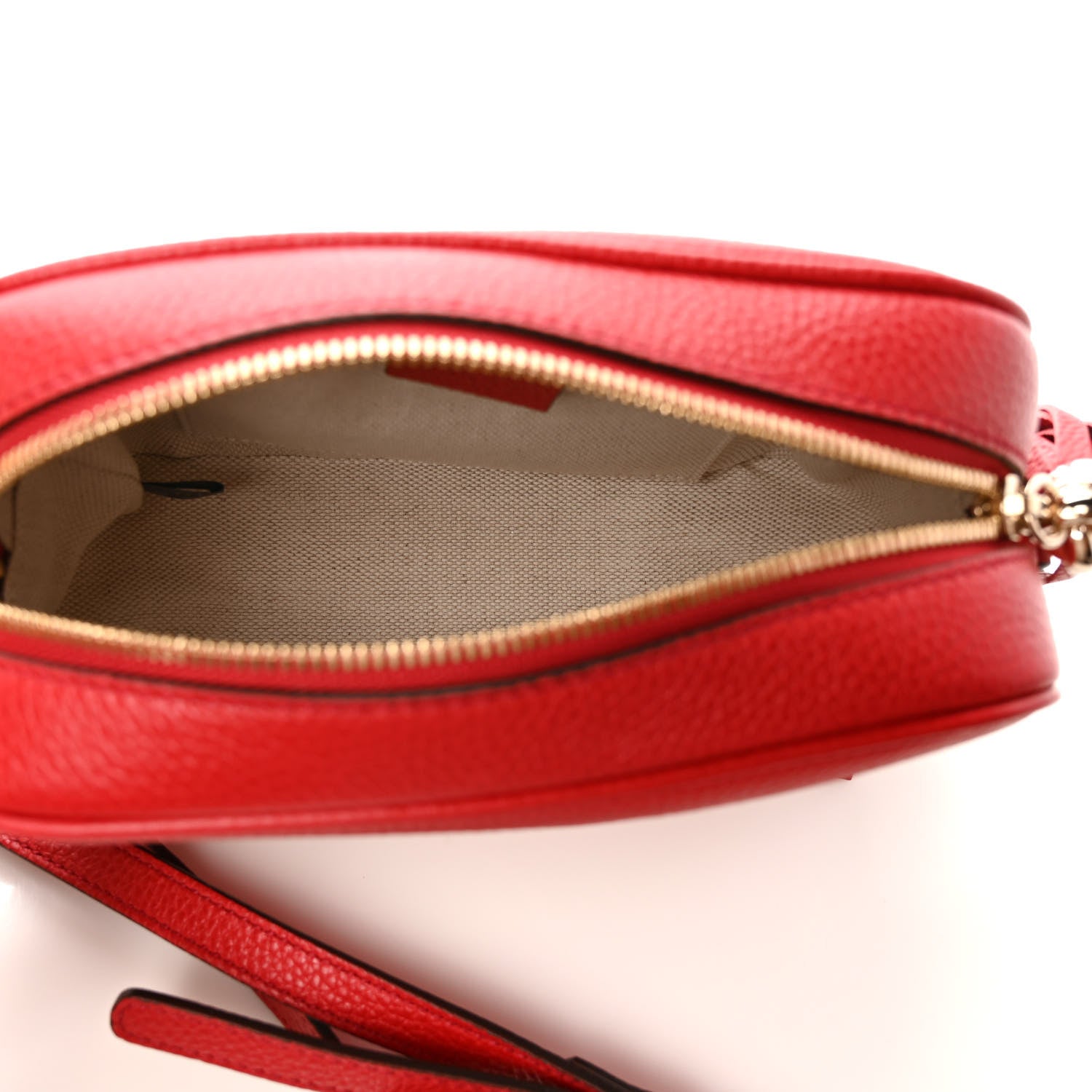 Gucci Pebbled Calfskin Small Soho Disco Bag Tabasco Red 5 of 10