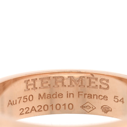 Hermes 18K Rose Gold Diamond PM Kelly Ring 54 7 4 of 5