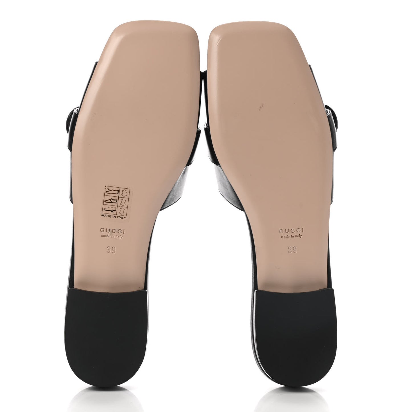 Malaga Kid GG Marmont Flat Slide Sandals 39 Black