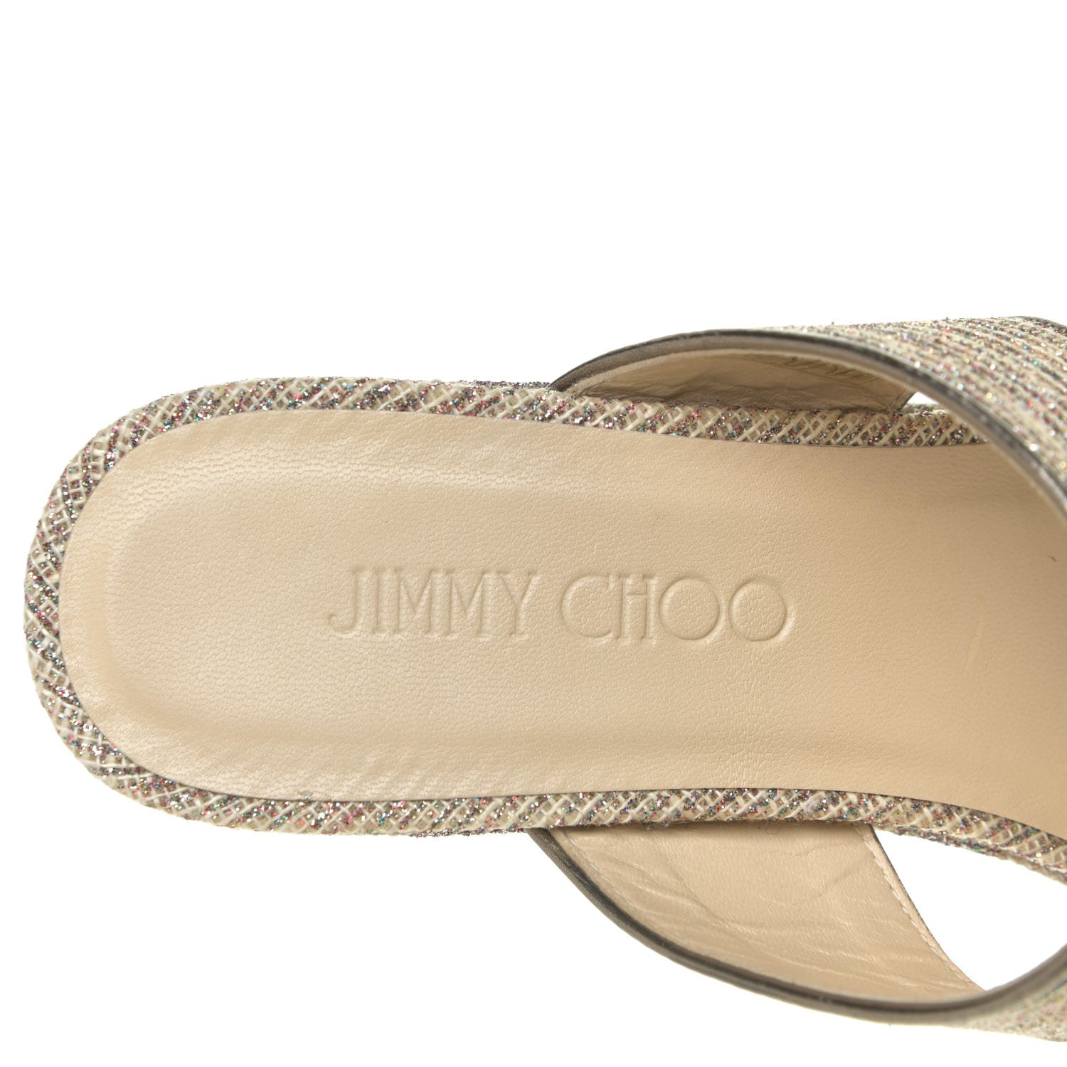 Jimmy Choo Metallic Raffia Wedge Sandals 38.5 Multicolor 11 of 11