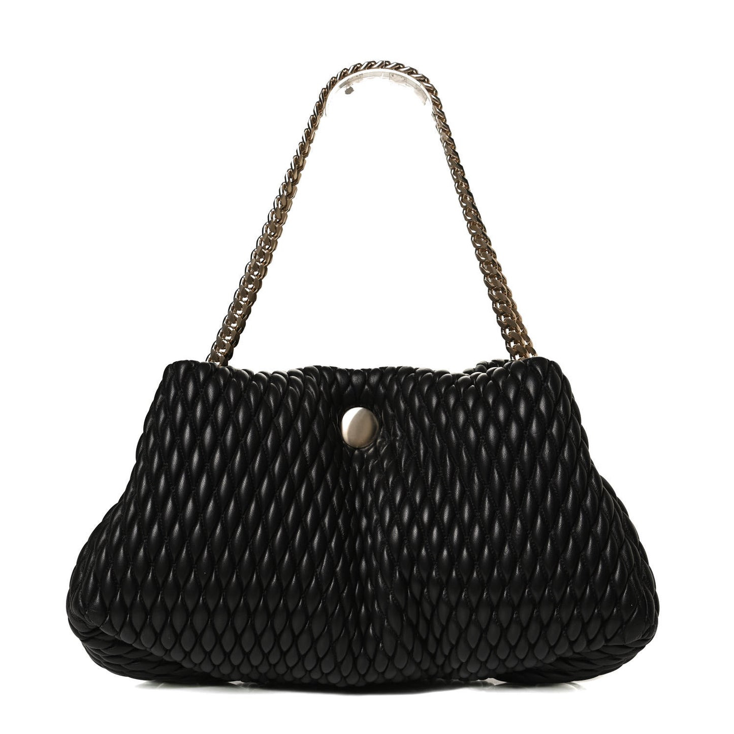 Lambskin Quilted Tobo Chain Shoulder Bag Black