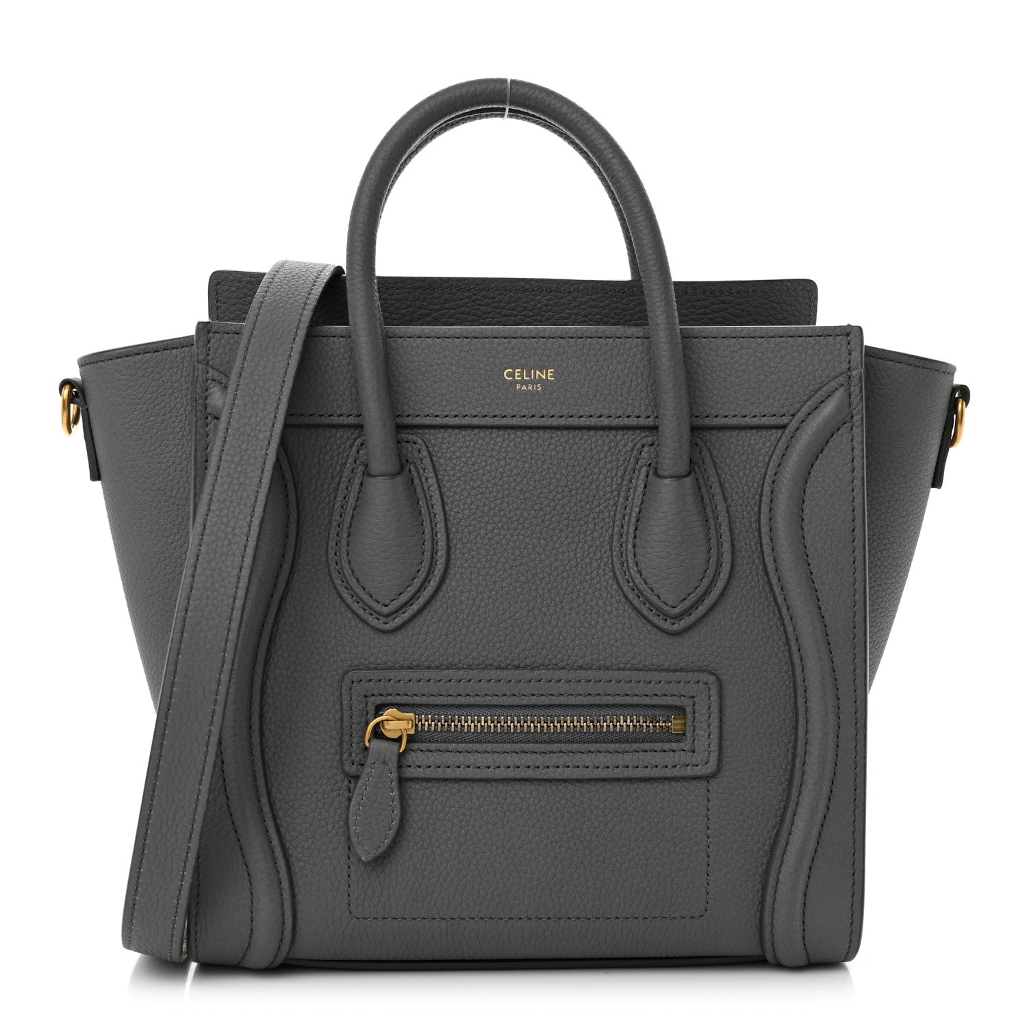 Celine Baby Drummed Calfskin Nano Luggage Kohl 1 of 10