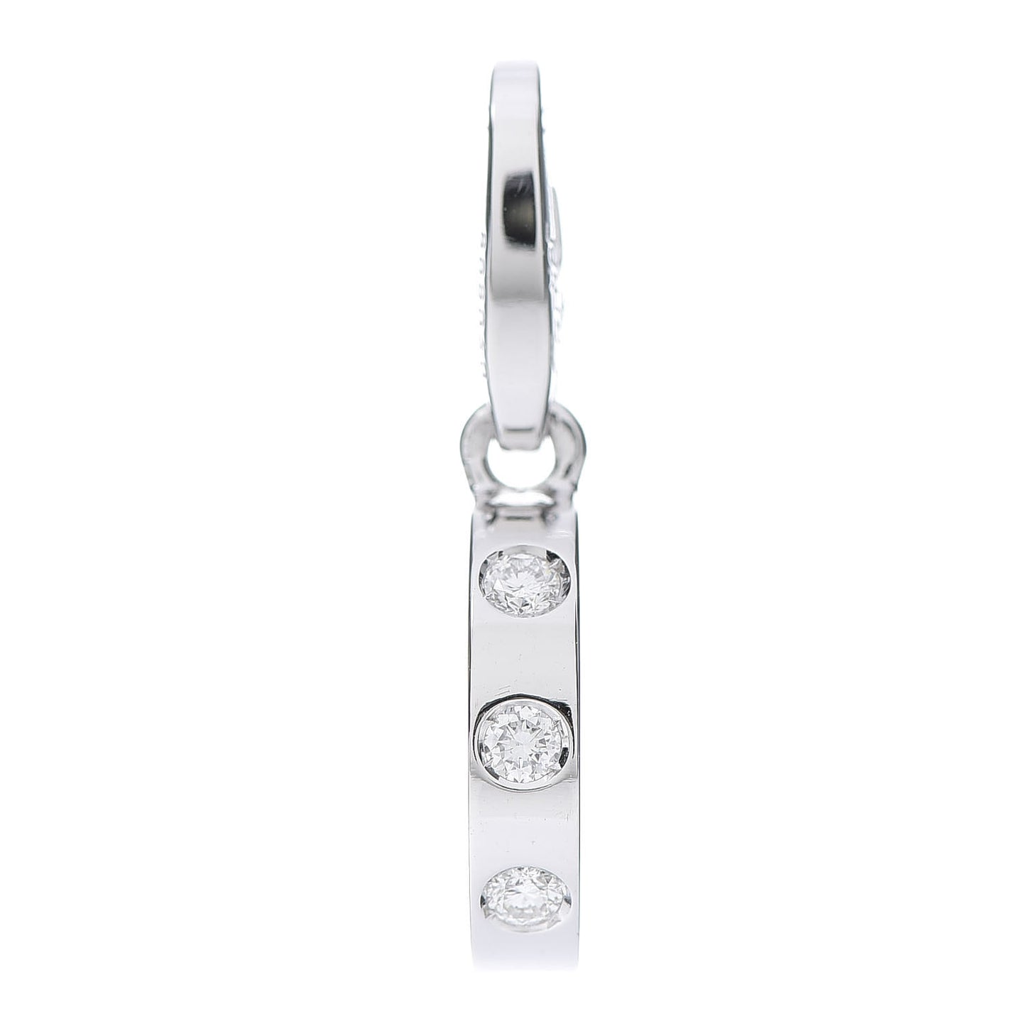 18K White Gold Diamond LOVE Ring Charm