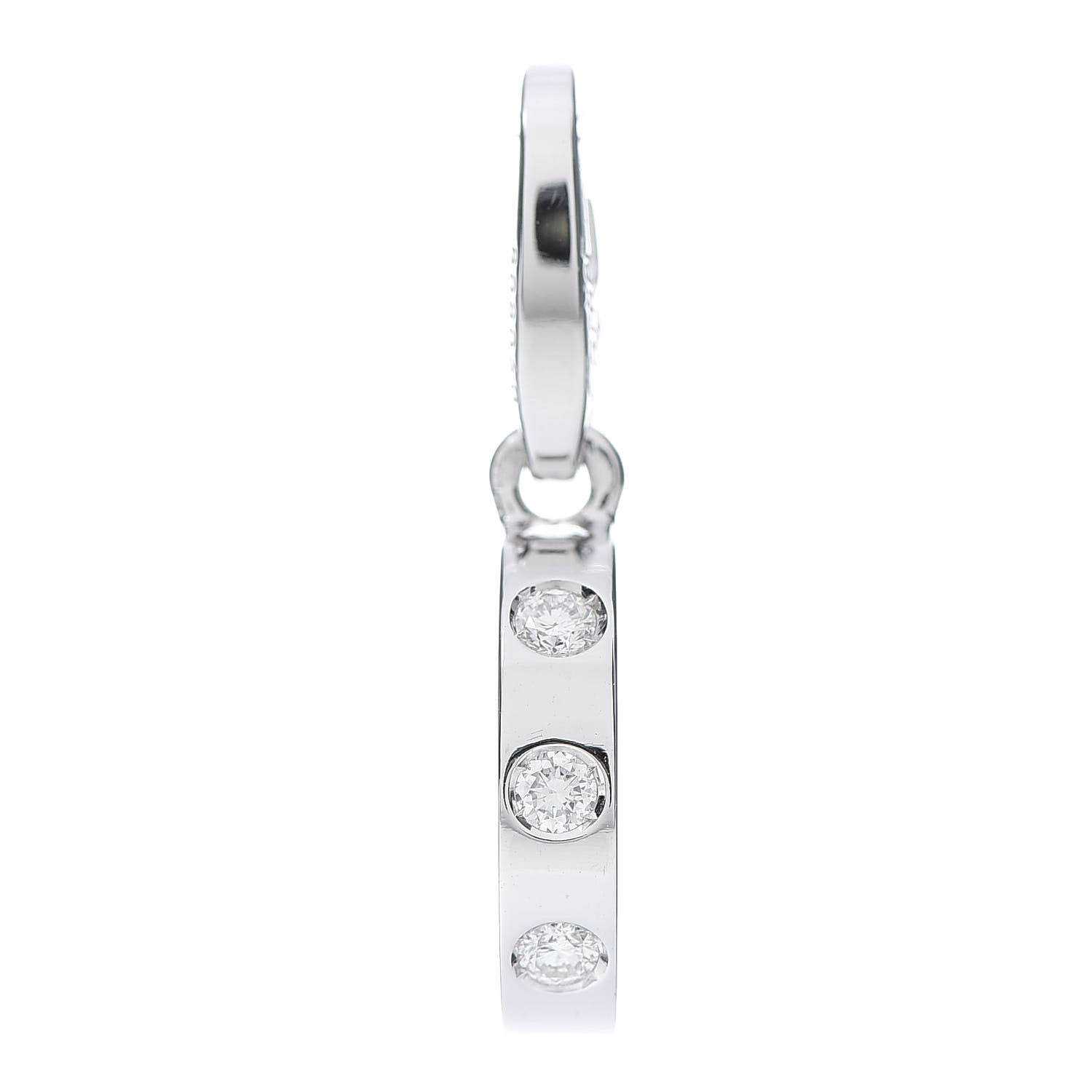 Cartier 18K White Gold Diamond LOVE Ring Charm 1 of 4