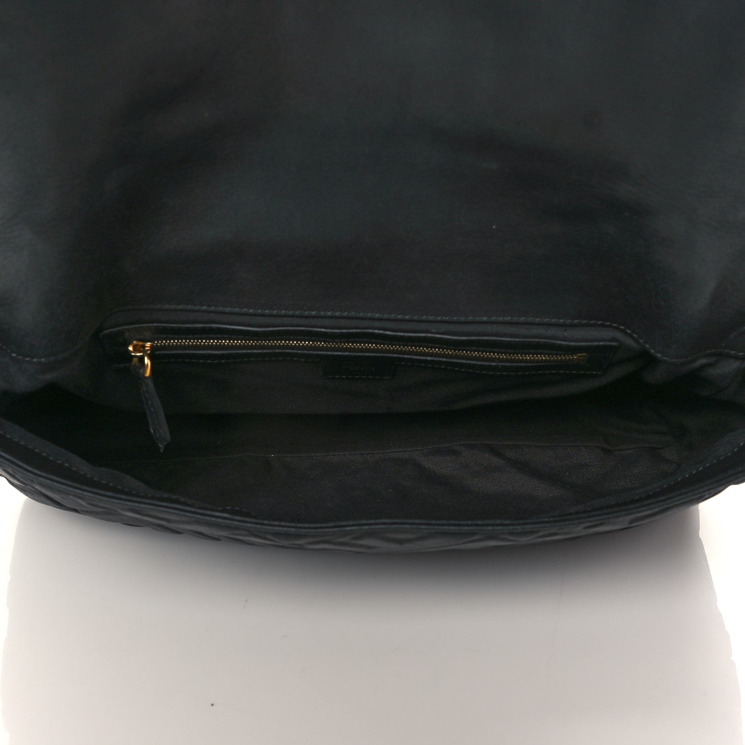 Fendi Nappa FF 1974 Embossed Large Baguette Black 5 of 6