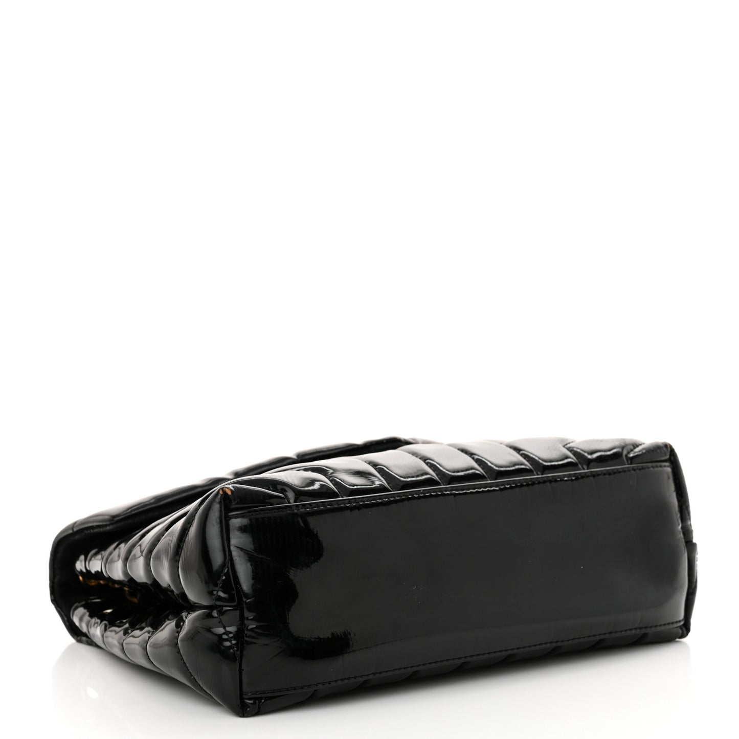 Patent Y Quilted Monogram Small Loulou Chain Satchel Black