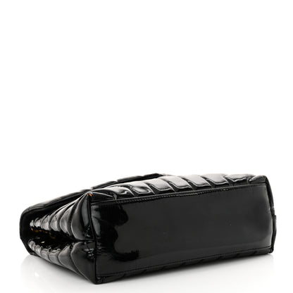 Saint Laurent Patent Y Quilted Monogram Small Loulou Chain Satchel Black 4 of 19