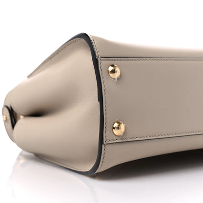 Fendi Vitello Seta Cotton Canvas FF Embroidered Mini Peekaboo Iconic Satchel Nuvola 7 of 8