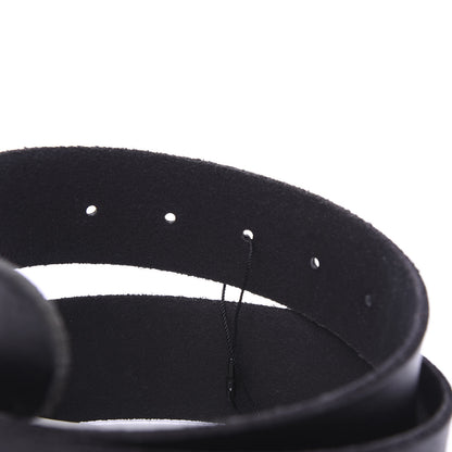 Gucci Calfskin Brass Feline Buckle Belt 80 32 Black 3 of 5