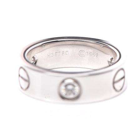 Cartier 18K White Gold 3 Diamond 5.5mm LOVE Ring 48 4.5 4 of 5