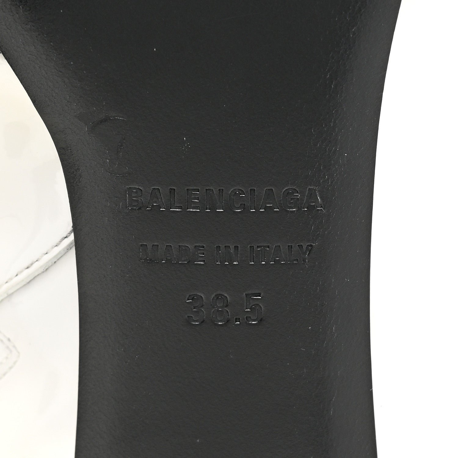 Balenciaga Patent BB Pointy Toe Ankle Booties 38.5 Optical White 6 of 11