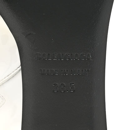 Balenciaga Patent BB Pointy Toe Ankle Booties 38.5 Optical White 6 of 11