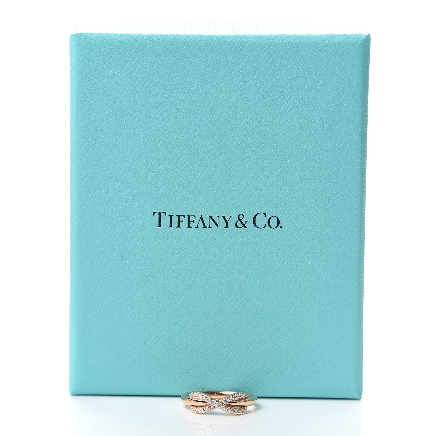 Tiffany 18K Rose Gold Diamond Infinity Ring 50 5.25 5 of 5