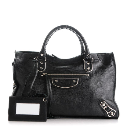 Balenciaga Chevre Silver Metallic Edge Hardware City Black 1 of 7