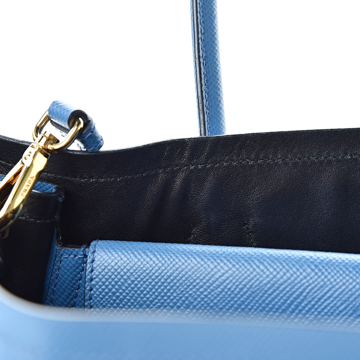 Saffiano Cuir Large Double Bag Cobalto