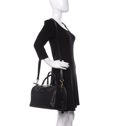 Versace Saffiano Calfskin Palazzo Duffle Bag Black 2 of 10