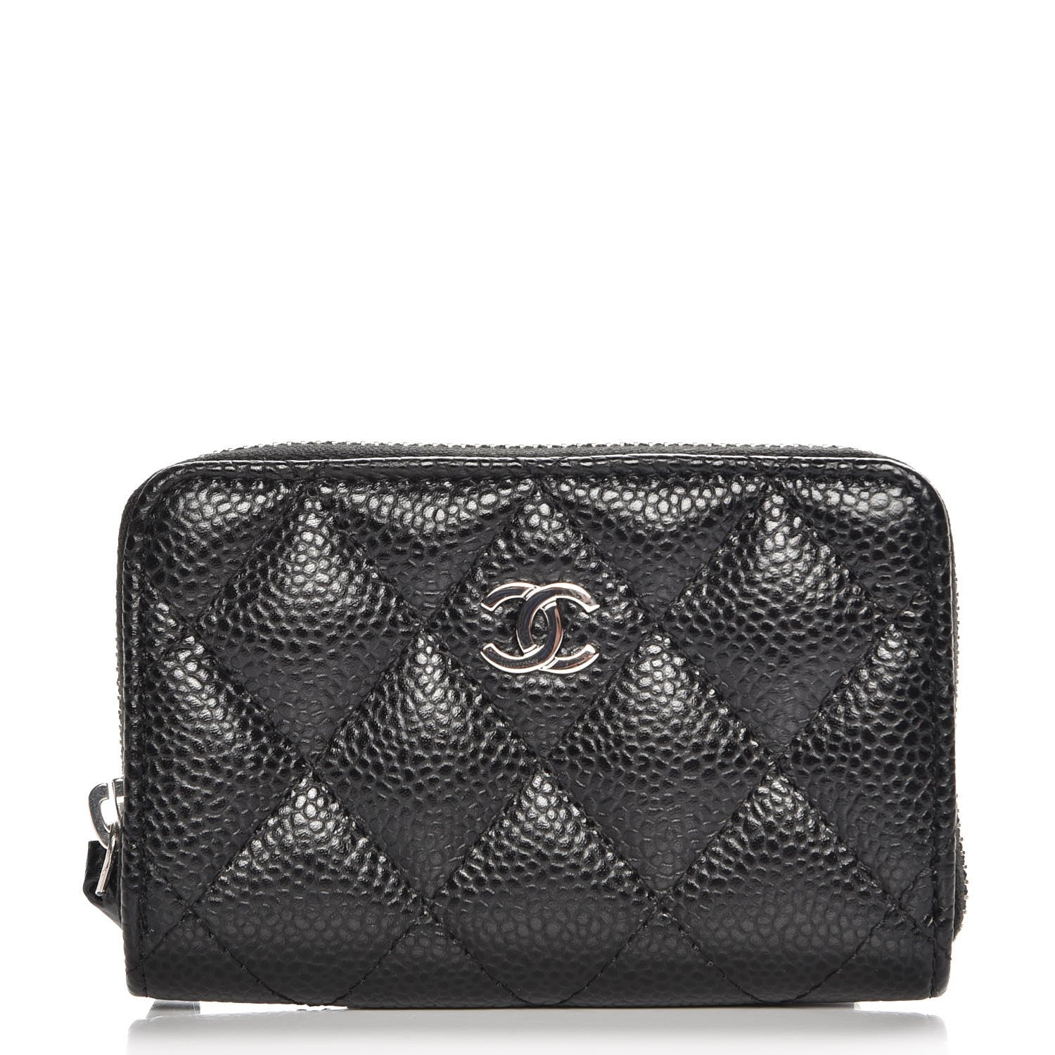Chanel Caviar Quilted Zip Coin Purse Black 1 of 8