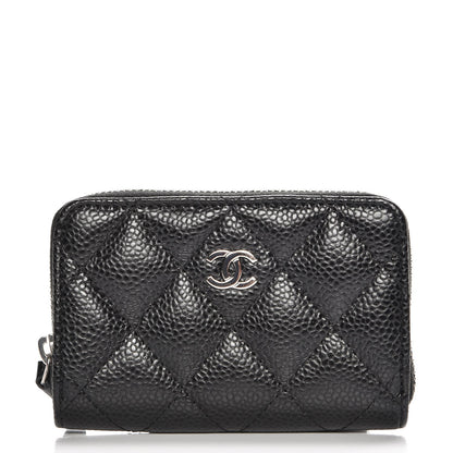 Chanel Caviar Quilted Zip Coin Purse Black 1 of 8