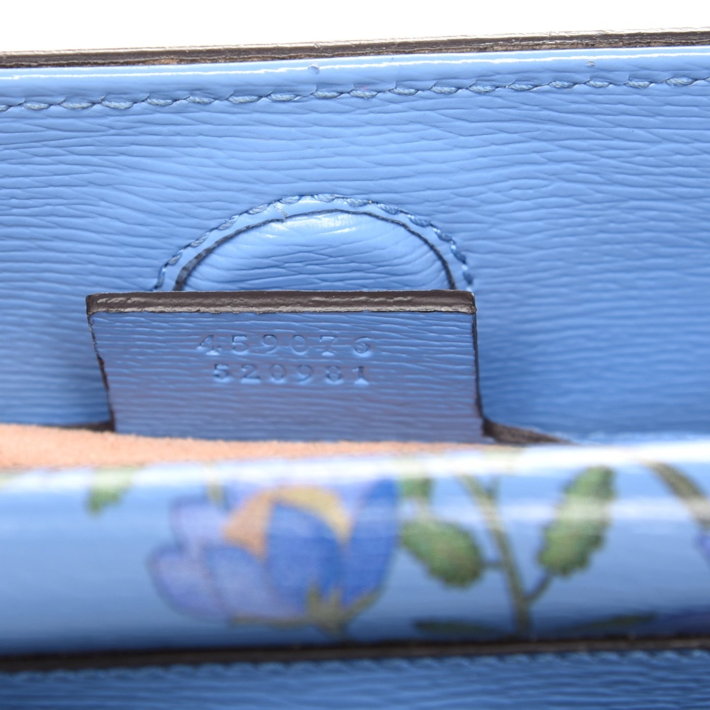 Calfskin Bamboo Web New Flora Small Nymphaea Top Handle Bag Azure