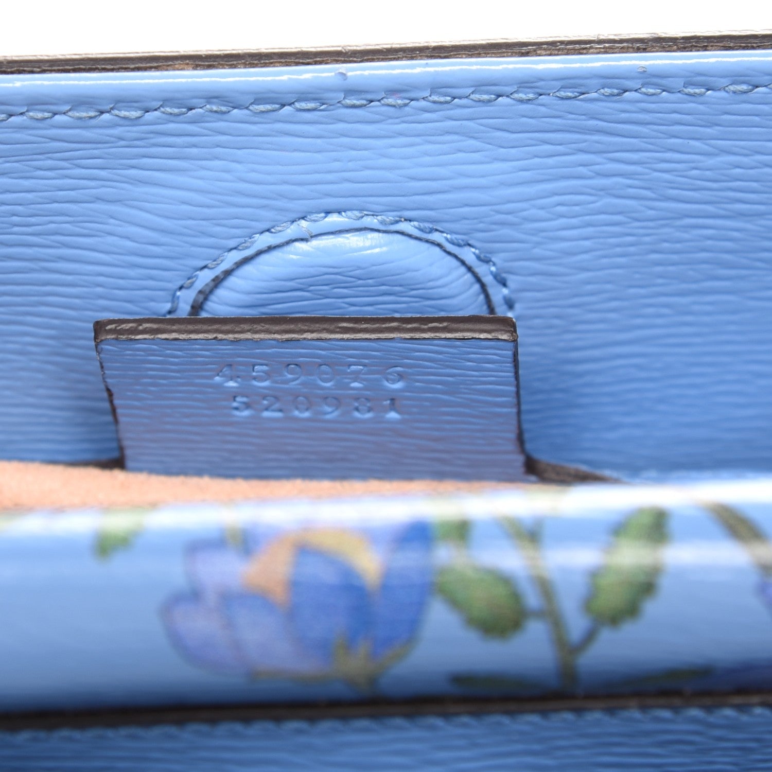 Gucci Calfskin Bamboo Web New Flora Small Nymphaea Top Handle Bag Azure 9 of 9