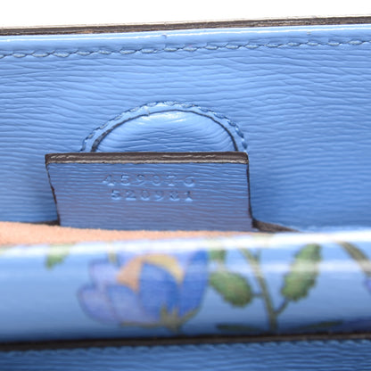 Gucci Calfskin Bamboo Web New Flora Small Nymphaea Top Handle Bag Azure 9 of 9