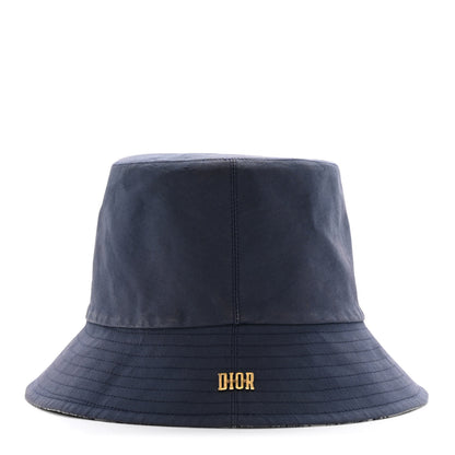 Christian Dior Cotton Toile De Jouy Bucket Hat 57 Blue 1 of 9
