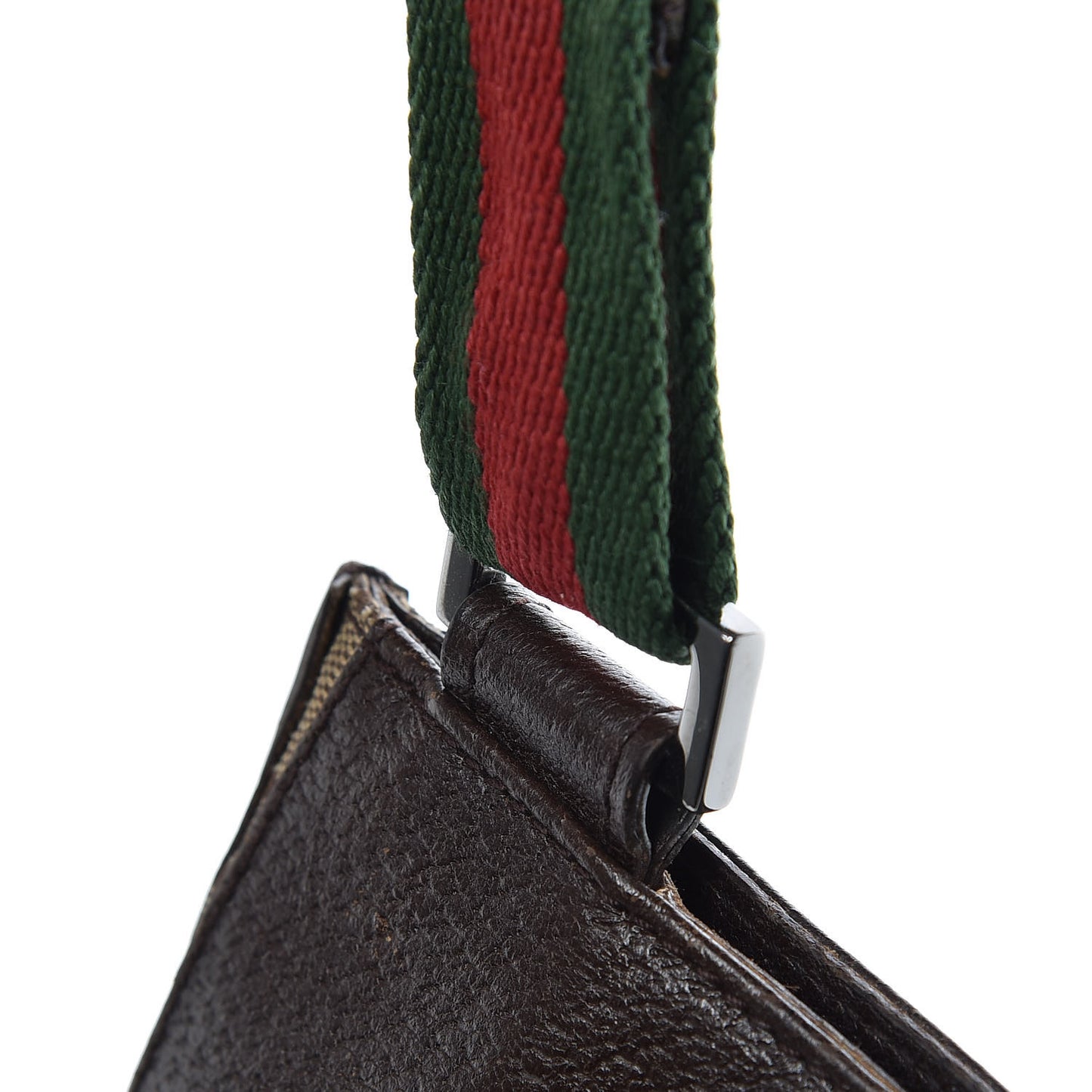 GG Monogram Web Messenger Crossbody Bag Dark Brown