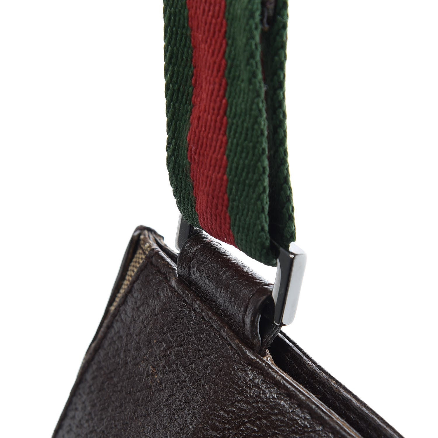 Gucci GG Monogram Web Messenger Crossbody Bag Dark Brown 10 of 12