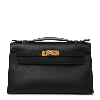 Hermes Swift Kelly Pochette Clutch Black 1 of 7