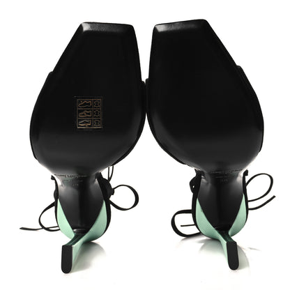 Saint Laurent Suede Paz 105 Ankle Strap Sandals 38 Hope Green 5 of 9