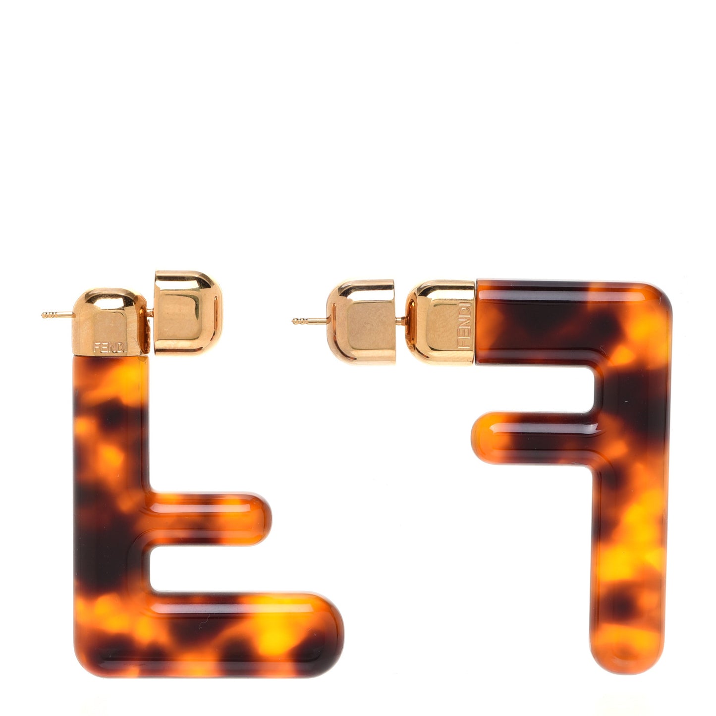 Plexiglass F Earrings Brown