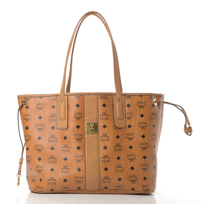 MCM Visetos Medium Liz Reversible Shopper Tote Cognac 3 of 19