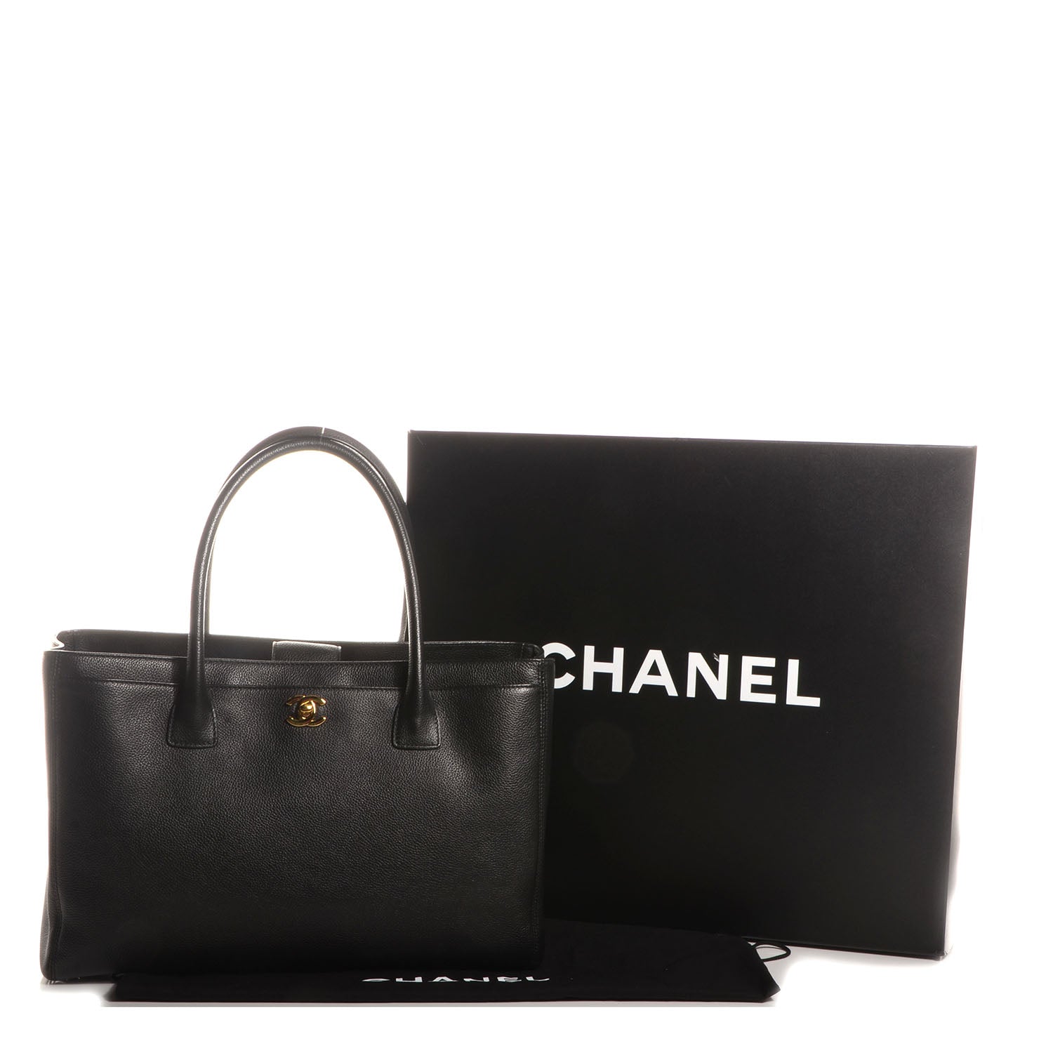 Chanel Calfskin Cerf Shopper Tote Black 5 of 9