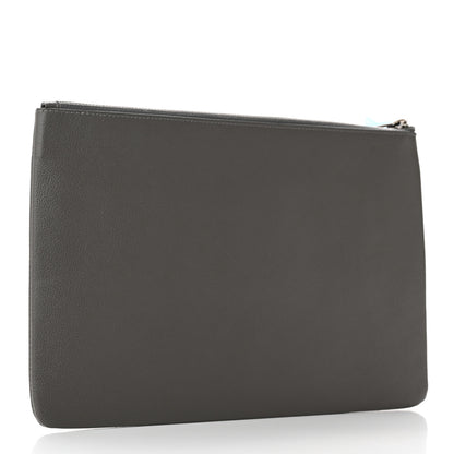 Burberry Calfskin Zip Pouch Charcoal Grey 3 of 7