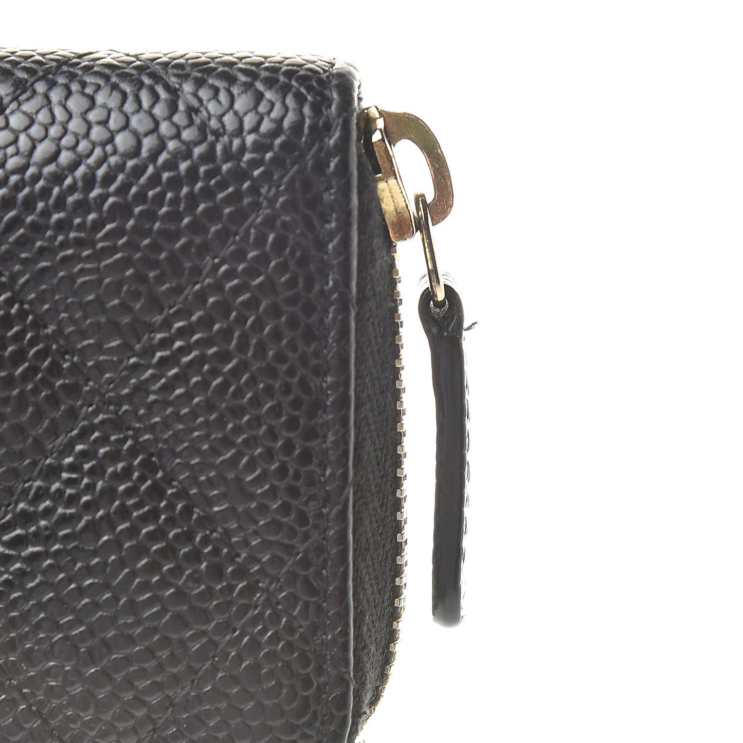 Caviar Quilted Zip Coin Purse Black