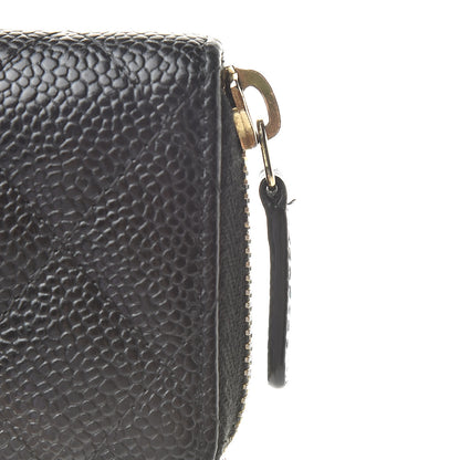 Chanel Caviar Quilted Zip Coin Purse Black 7 of 10