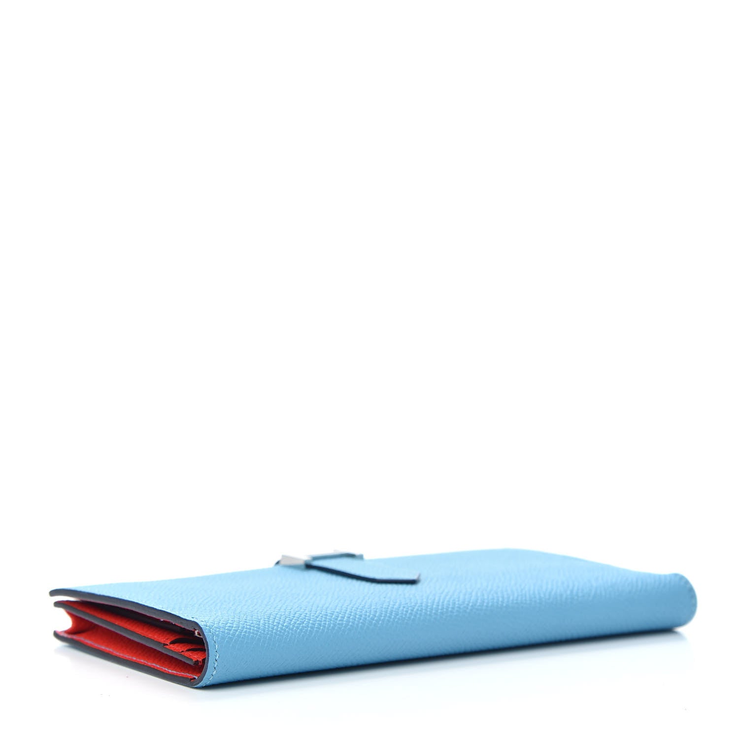 Hermes Epsom Bearn Verso Gusset Wallet Blue du Nord Rouge De Coeur 4 of 6