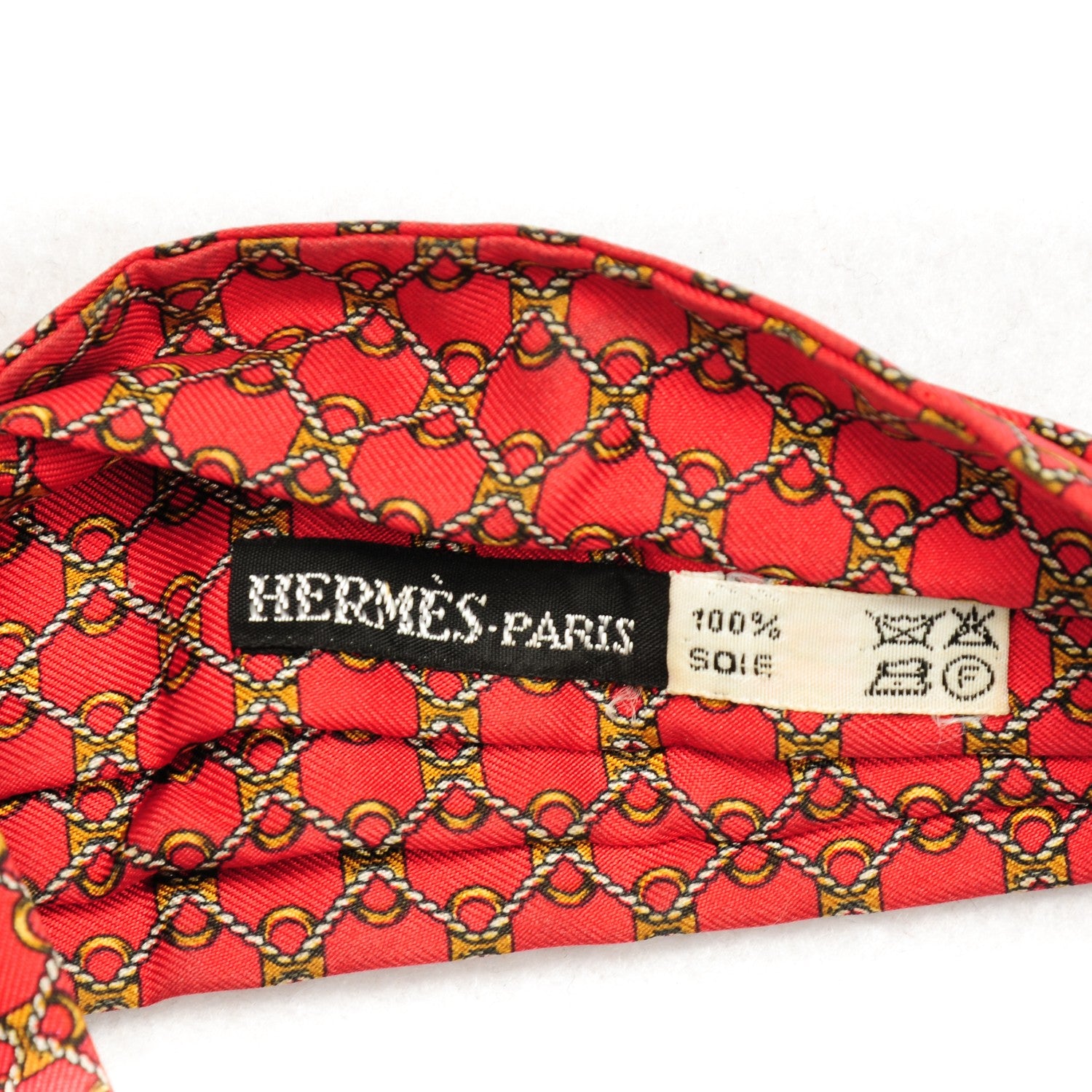 Hermes Printed Silk Mens Ascot Red 3 of 3