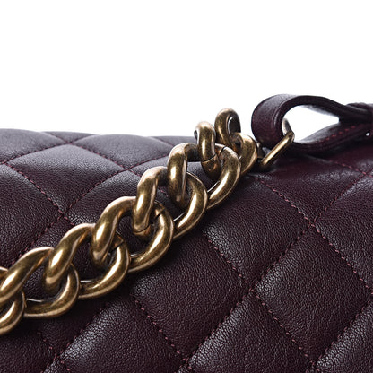 Chanel Shiny Sheepskin Quilted Large Trapezio Flap Dark Burgundy 10 of 12