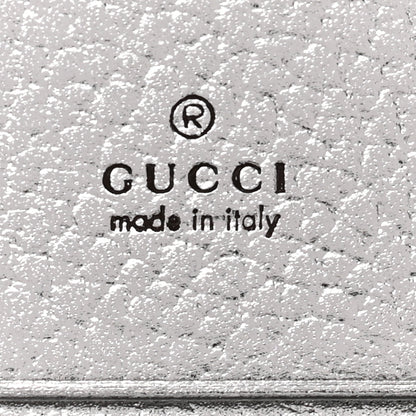 Gucci Metallic Calfskin GG Marmont Card Case Silver 6 of 7