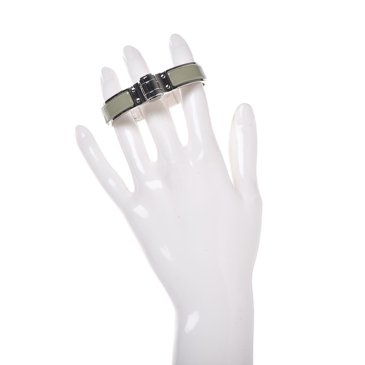 Hermes Enamel Charniere Uni Narrow Hinged Bracelet S Sauge 2 of 5