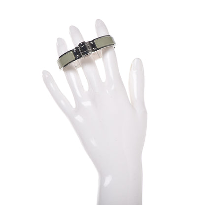 Hermes Enamel Charniere Uni Narrow Hinged Bracelet S Sauge 2 of 5