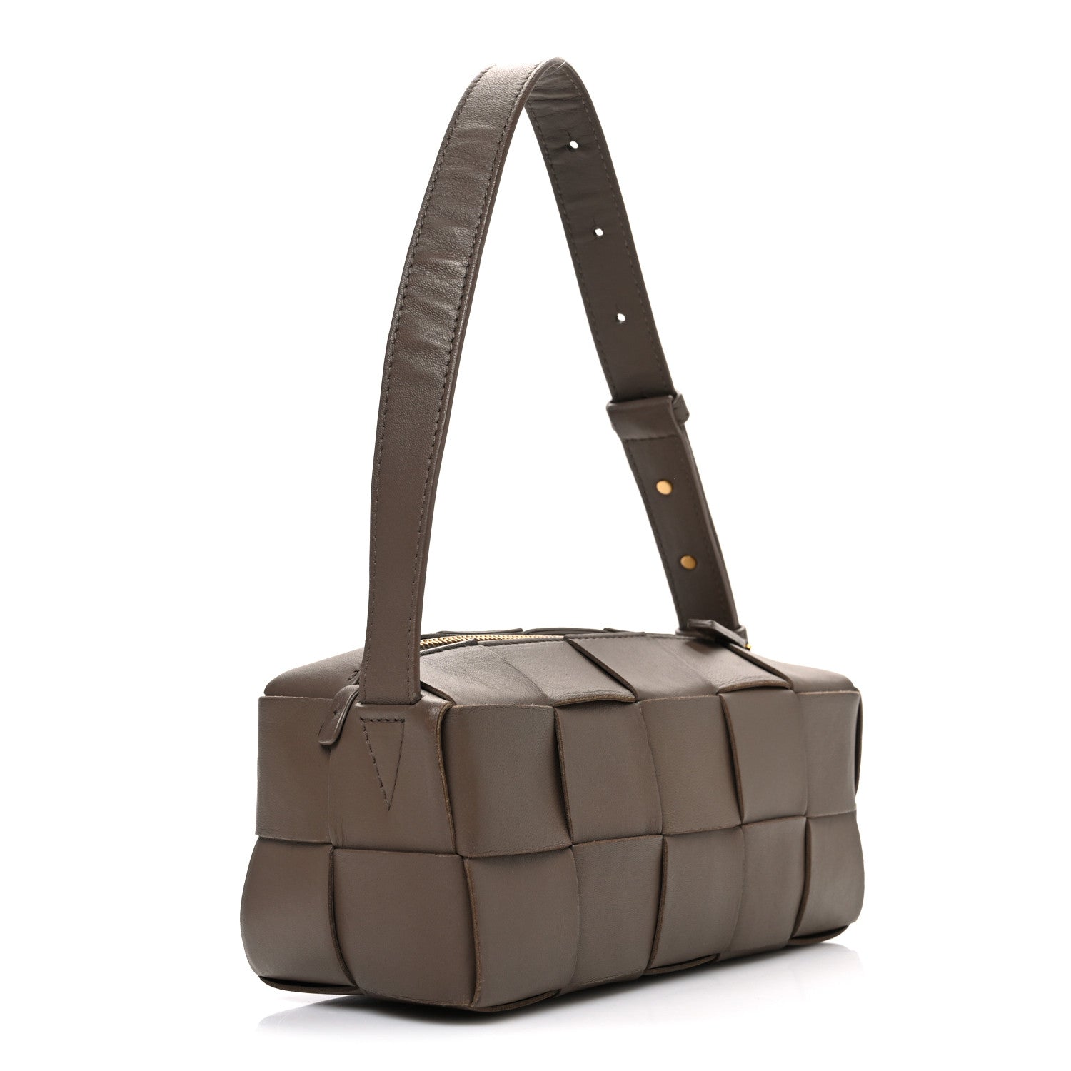 Bottega Veneta Lambskin Maxi Intrecciato Small Brick Cassette Bag Light Brown 3 of 10