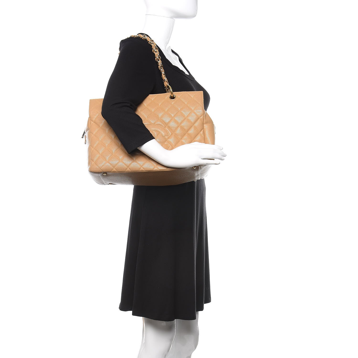 Chanel Caviar Quilted Grand Timeless Tote GTT Beige 2 of 12