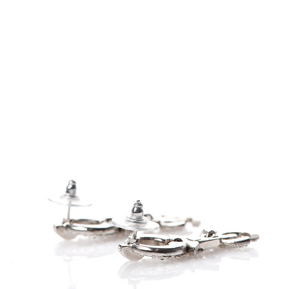 Chanel Strass Crystal CC Star Drop Earrings Silver 3 of 5