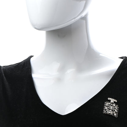 Chanel Lambskin Pearl Quilted Chain CC Perfume Bottle Brooch Gold 2 of 6