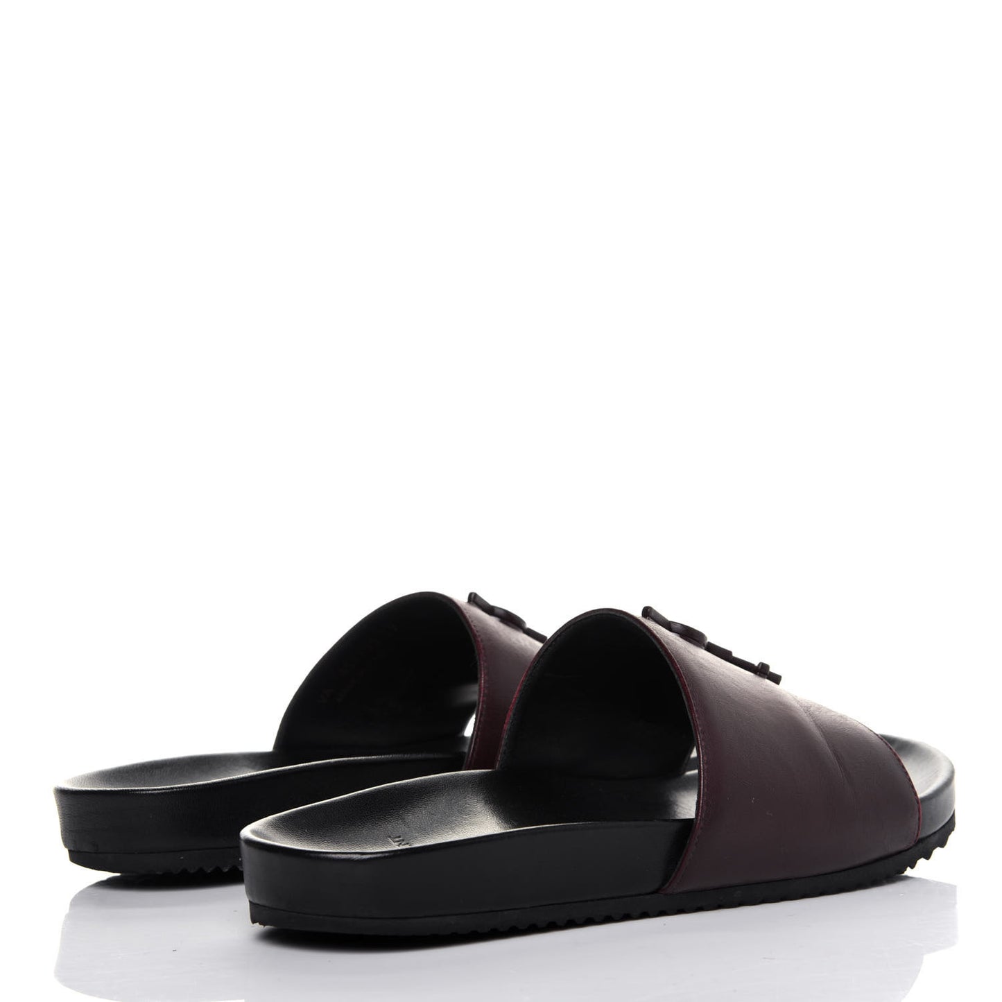 Lambskin Joan Slide Sandals 39 Burgundy
